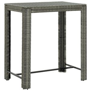 vidaXL Vrtna barska miza siva 100x60,5x110,5 cm poli ratan