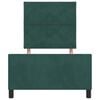vidaXL Postelja z vzmetnico z vzglavjem Temno zelena 90 x 200 cm Žamet