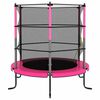 vidaXL Trampolin z varnostno mrežo okrogel 140x160 cm roza