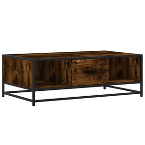 vidaXL Klubska mizica dimljeni hrast 100x57x35 cm inž. les in kovina