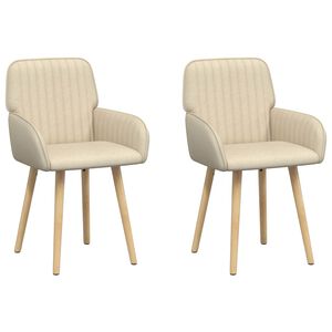vidaXL Jedilni stoli 2 kos Blago Krem 56,5 x 50 x 87,5 cm