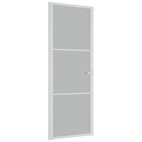 vidaXL Notranja vrata 76x201,5 cm Bela mat steklo in aluminij
