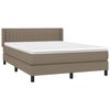 vidaXL Box spring postelja z vzmetnico taupe 140x190 cm blago