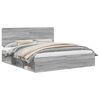 vidaXL Konstrukcija postelje z vzglavjem Siva Sonoma 200 x 200 cm
