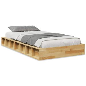 vidaXL posteljni okvir brez vzmetnice 80x200 cm masivni les hrast