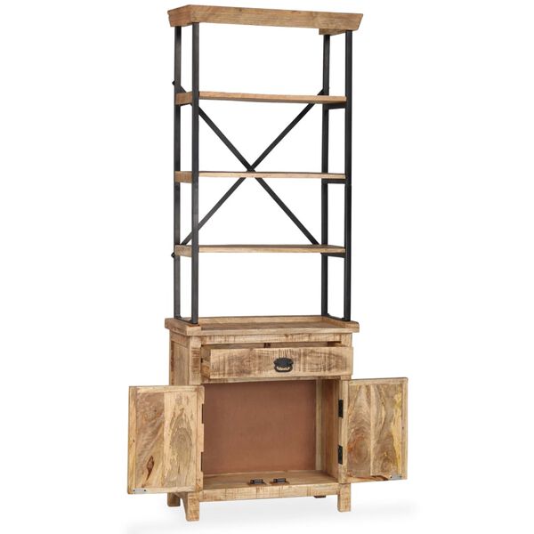 vidaXL Komoda s policami iz trdnega mangovega lesa 65x30x180 cm