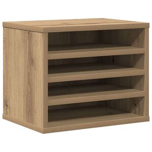 vidaXL Organizator za mizo Umetni hrast 36 x 26 x 29,5 cm