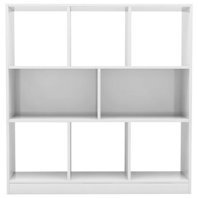 vidaXL Knjižna omara visok sijaj bela 97,5x29,5x100 cm iverna plošča