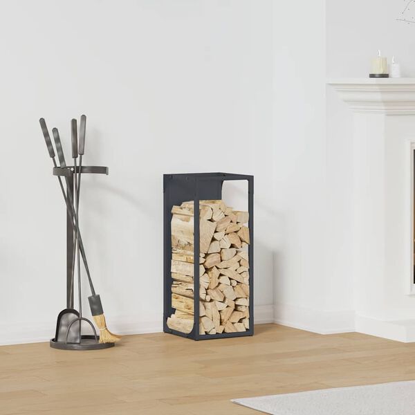 vidaXL Stojalo za drva antracit 25x25x60 cm Hladno valjano jeklo