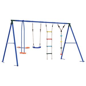 vidaXL Zunanji swing komplet večbarvno Jeklo in PE