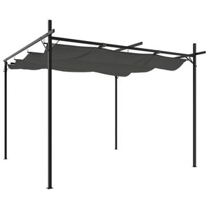 vidaXL Pergola s pomično streho antracitna 295x292x230 cm