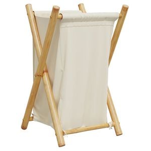 vidaXL Ko&scaron;ara za perilo kremno bela 41,5x36x63,5 cm bambus