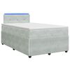 vidaXL Postelja boxspring z vzmetnico Svetlo siva 120 x 190 cm Žamet