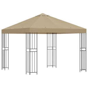 vidaXL Paviljon 3 x 3 m Bež Poliester in jeklo 190 gsm