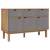 vidaXL Komoda OTTA rjava in siva 114x43x73,5 cm trdna borovina