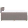 vidaXL Box spring postelja z vzmetnico taupe 140x190 cm blago