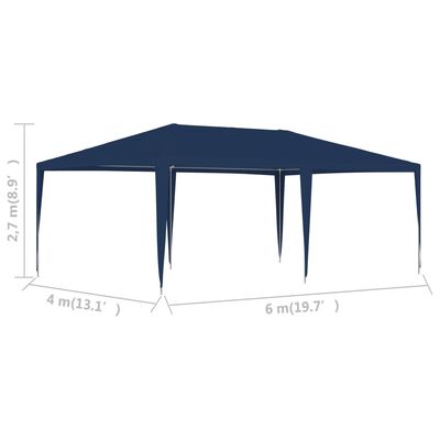 vidaXL Vrtni šotor 4x6 m moder