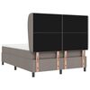 vidaXL Postelja z vzmetnico z vzmetnico Taupe 140 x 190 cm blago
