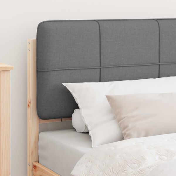 vidaXL Posteljni okvir z oblazinjenim vzglavjem Svetlo siva