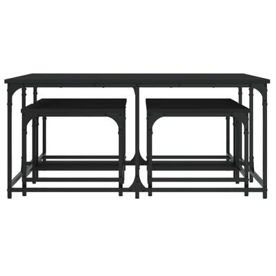 vidaXL Komplet klubskih mizic 5-delni črn inženirski les