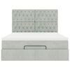 vidaXL Otomanska postelja z vzmetnicami svetlo siva 140x200cm žamet