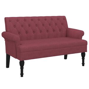vidaXL Klop z naslonom vinsko rdeča 120x62x75,5 cm blago