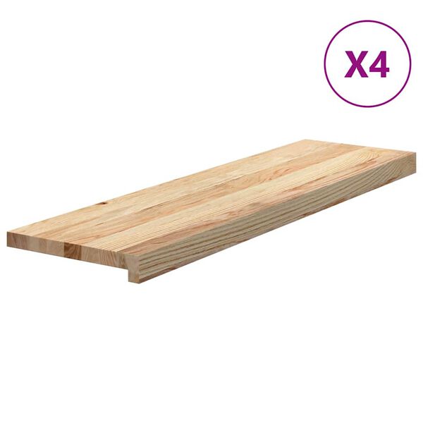 vidaXL Podloge za stopnice 4 kosi 90x25x2 cm trdna hrastovina