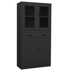 vidaXL Pisarni&scaron;ka omara antracitna 90x40x180 cm jeklo in steklo