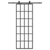 vidaXL Drsna vrata z opremo črna 76x205 cm ESG steklo