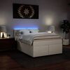 vidaXL Box spring postelja z vzmetnico bel 140x200 cm umetno usnje