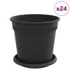 vidaXL Lončki za rastline 24 pcs Črna &Oslash; 17 x 14 cm Plastika