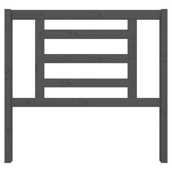 vidaXL Posteljno vzglavje sivo 106x4x100 cm trdna borovina