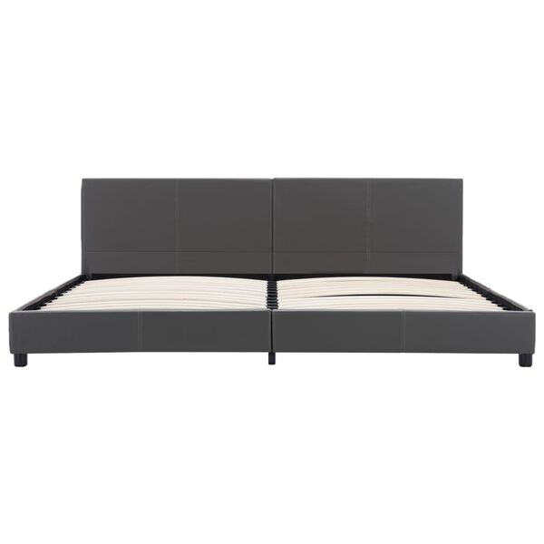 vidaXL Posteljni okvir sivo umetno usnje 180x200 cm