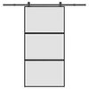 vidaXL Drsna vrata z opremo 102,5x205 cm kaljeno steklo in aluminij