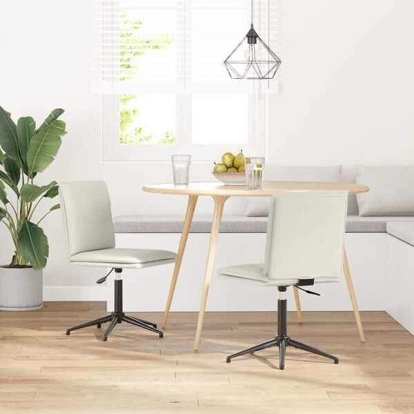 vidaXL Jedilni stoli 2 kosa krem žamet