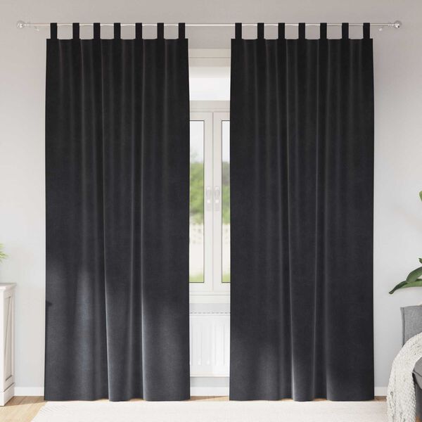 vidaXL Zatemnitvene zavese 2 pcs Temno siva 140 x 260 cm Žamet