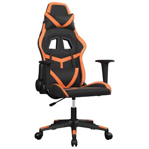 vidaXL Masažni gaming stol črno in oranžno umetno usnje