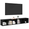 vidaXL Komplet TV omaric 2 pcs Črna Orehovina 37 x 35 x 107cm