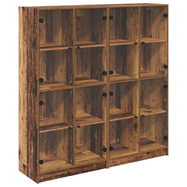 vidaXL Visok predalnik 2 pcs Star les 68 x 37 x 142 cm Konstruiran les