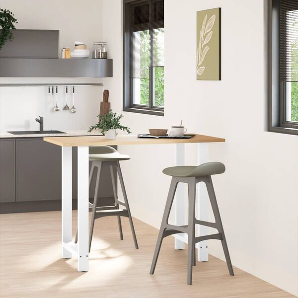 vidaXL Noge za barsko mizo bele barve 2 kosa 60 x (100-101) cm jeklo