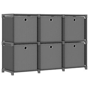 vidaXL Regal s 6 &scaron;katlami siv 103x30x72,5 cm blago