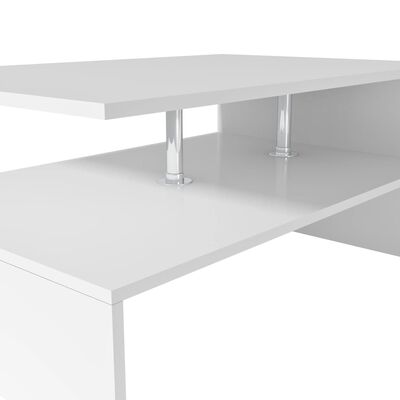 vidaXL Klubska mizica iverna plošča 90x59x42 cm bela