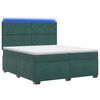 vidaXL Postelja boxspring z vzmetnico Temno zelena 200 x 200 cm Žamet