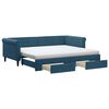 vidaXL Izvlečna dnevna postelja s predali modra 90x200 cm žamet