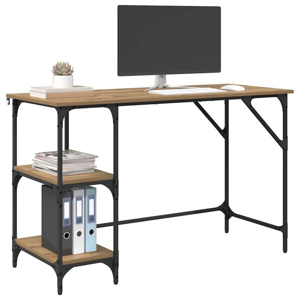 vidaXL Miza Umetni hrast 120 x 50 x 75 cm Konstruiran les