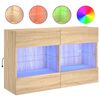 vidaXL Stenska TV omarica z LED lučkami sonoma hrast 98,5x30x60,5 cm