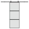 vidaXL Drsna vrata z opremo 76x205 cm kaljeno steklo in aluminij