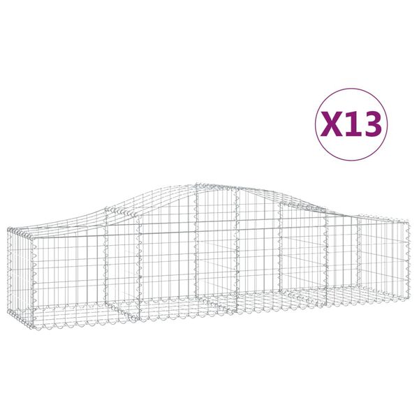vidaXL Obokane gabion košare 13 kosov 200x50x40/60 cm pocinkano železo