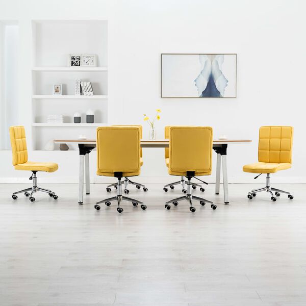 vidaXL Jedilni stoli 6 kosov rumeno blago