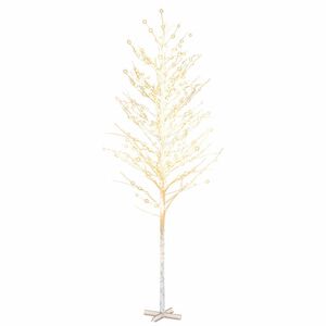 vidaXL LED bela breza toplo bela 672 LED lučk 400 cm